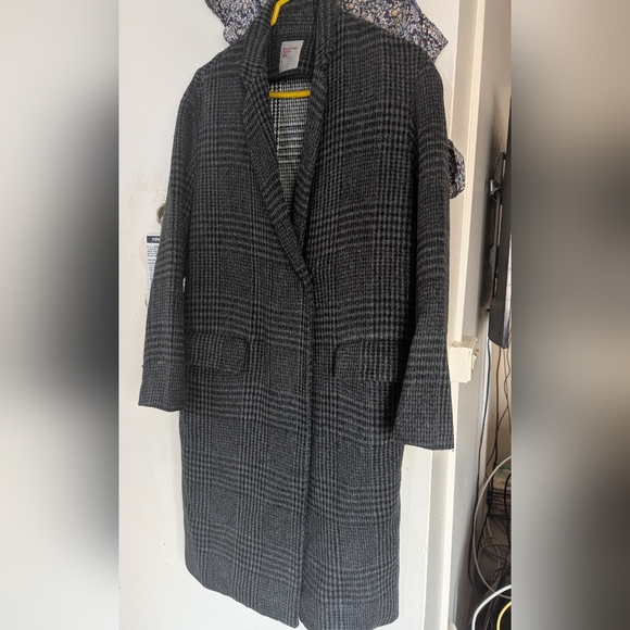 8 Seconds Charcoal Gray Textured Trench Coat with Structured Shoulders - Picture 1 of 3